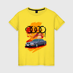 Футболка хлопковая женская Audi V8 D11, цвет: желтый
