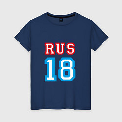 Футболка хлопковая женская RUS 18, цвет: тёмно-синий