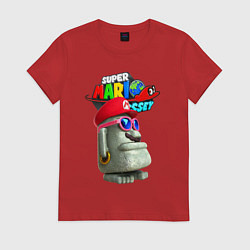 Футболка хлопковая женская Super Mario Odyssey Nintendo Video game, цвет: красный