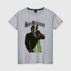 Футболка хлопковая женская GTA Orange gangster, цвет: меланж