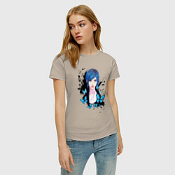 Футболка хлопковая женская Хлоя Элизабет Прайс, цвет: миндальный — фото 2