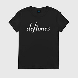 Футболка хлопковая женская Deftones rock, цвет: черный