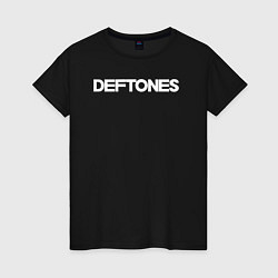 Футболка хлопковая женская Deftones hard rock, цвет: черный