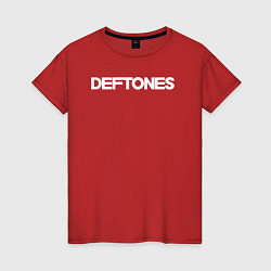 Футболка хлопковая женская Deftones hard rock, цвет: красный