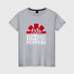Футболка хлопковая женская RHCP Logo Red Hot Chili Peppers Logo, цвет: меланж