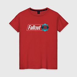 Футболка хлопковая женская Fallout new vegas, цвет: красный