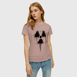 Футболка хлопковая женская Атомный символ, цвет: пыльно-розовый — фото 2