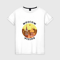 Футболка хлопковая женская Russia - Moscow, цвет: белый