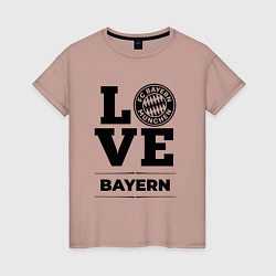 Футболка хлопковая женская Bayern Love Классика, цвет: пыльно-розовый