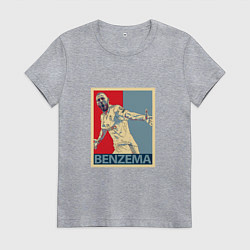 Футболка хлопковая женская Madrid - Benzema, цвет: меланж