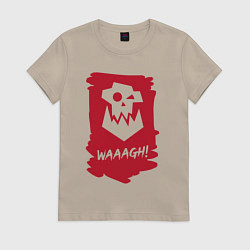 Футболка хлопковая женская Орочий Вааагх! Горка и Морка, цвет: миндальный