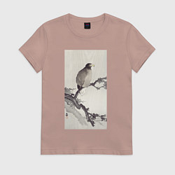 Футболка хлопковая женская White-tailed Eagle on Branch, цвет: пыльно-розовый
