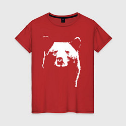 Футболка хлопковая женская Медвежий лик, цвет: красный