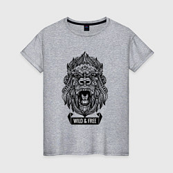 Женская футболка Горилла в стиле Мандала Mandala Gorilla
