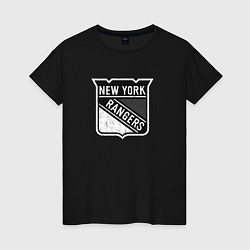 Футболка хлопковая женская New York Rangers Серый, цвет: черный