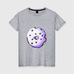 Футболка хлопковая женская Сиреневый пончик, цвет: меланж