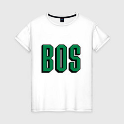 Футболка хлопковая женская BOS - Boston, цвет: белый