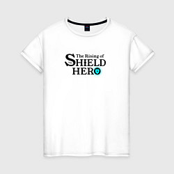 Футболка хлопковая женская The Rising of the Shield Hero logo black color, цвет: белый