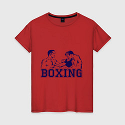 Футболка хлопковая женская Бокс Boxing is cool, цвет: красный