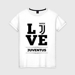 Футболка хлопковая женская Juventus Love Классика, цвет: белый