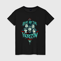 Футболка хлопковая женская Bring Me the Horizon, постер, цвет: черный