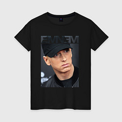 Футболка хлопковая женская Eminem фото, цвет: черный