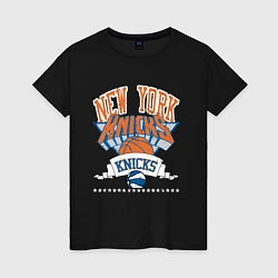 Футболка хлопковая женская NEW YORK KNIKS NBA, цвет: черный