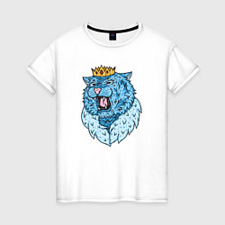 Футболка хлопковая женская The King of the Ice Tigers, цвет: белый