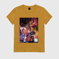 Футболка хлопковая женская Werewolf soldier Shape-Shifters, цвет: горчичный