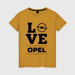 Футболка хлопковая женская Opel Love Classic, цвет: горчичный