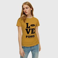 Футболка хлопковая женская Ford Love Classic, цвет: горчичный — фото 2