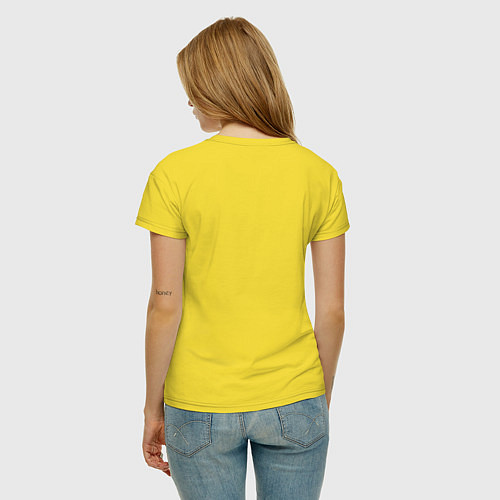 Женская футболка Лама в шапке / Желтый – фото 4