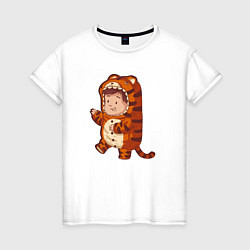 Женская футболка Ребенок в костюме тигра