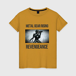 Футболка хлопковая женская Metal Gear Rising: Revengeance - Raiden, цвет: горчичный