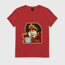 Футболка хлопковая женская Ciaphas Cain Mug mug, цвет: красный
