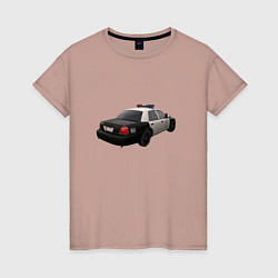 Футболка хлопковая женская LAPD автомобиль, цвет: пыльно-розовый