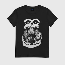 Футболка хлопковая женская Misfits Мисфитс, цвет: черный
