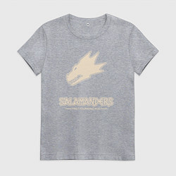 Футболка хлопковая женская Саламандры лого винтаж, цвет: меланж