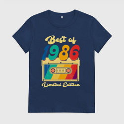 Футболка хлопковая женская Лучшее из 1986 лимитированная серия, цвет: тёмно-синий