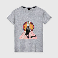 Футболка хлопковая женская Модный кролик Луи, цвет: меланж