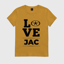Футболка хлопковая женская JAC Love Classic, цвет: горчичный