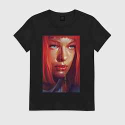 Футболка хлопковая женская Milla Jovovich - The Fifth Element, цвет: черный