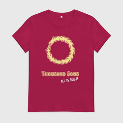 Футболка хлопковая женская Тысяча сынов хаос винтаж лого, цвет: маджента