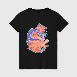 Футболка хлопковая женская Бродяга и B-12, цвет: черный