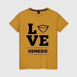 Футболка хлопковая женская Genesis Love Classic, цвет: горчичный