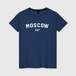 Футболка хлопковая женская MOSCOW 1147, цвет: тёмно-синий