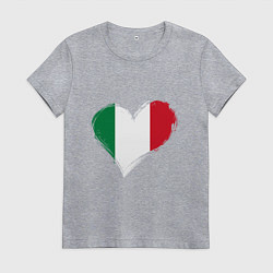Футболка хлопковая женская Сердце - Италия, цвет: меланж
