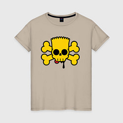 Женская футболка Черепок Барта Симпсона - hype