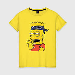 Женская футболка Барт Симпсон - жест двумя пальцами