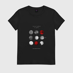 Футболка хлопковая женская Planets of space, цвет: черный